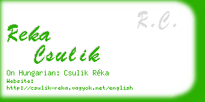reka csulik business card